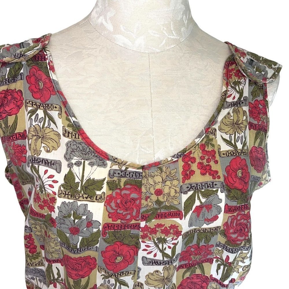 Sherry Lynn Leisure Wear Romper Skirt Set Womens Large L Vintage Botanical Print - Picture 9 of 16